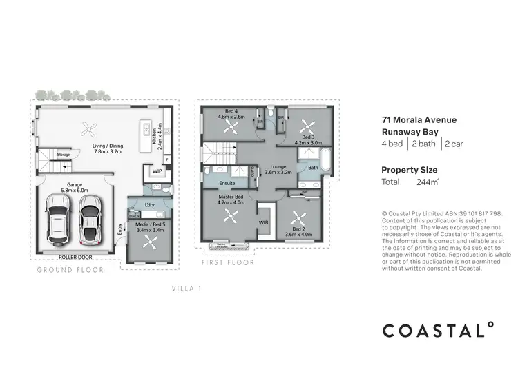 Floorplan of Homely semi-detached listing, 71 Morala Avenue, Runaway Bay QLD 4216