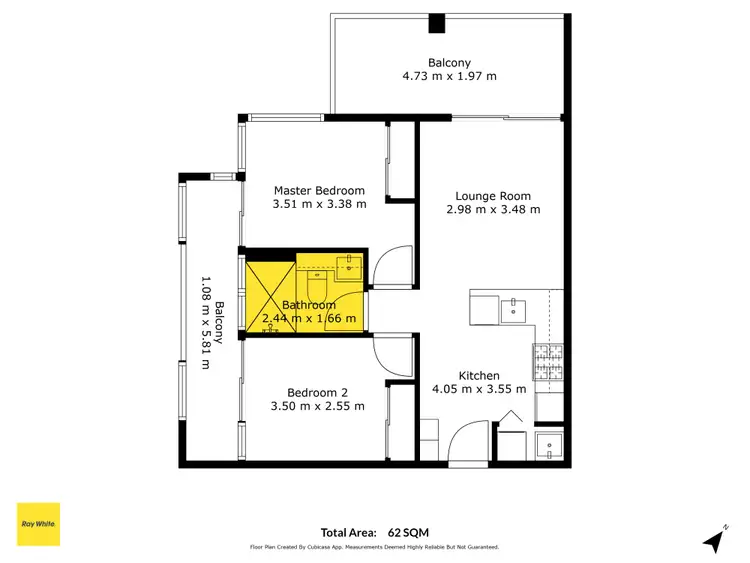 Floorplan of Homely apartment listing, 2503/127 Charlotte Street, Brisbane City QLD 4000