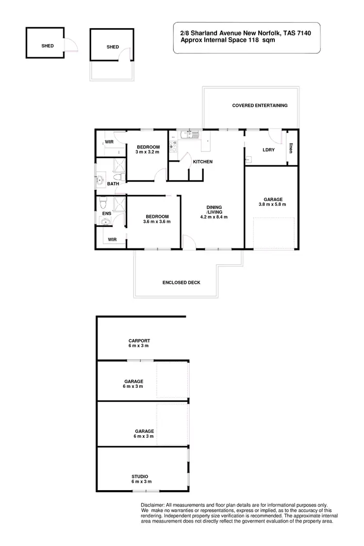 Floorplan of Homely house listing, 2/8 Sharland Avenue, New Norfolk TAS 7140