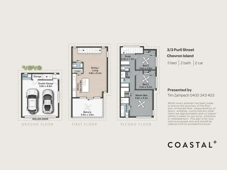 Floorplan of Homely townhouse listing, 3/3 Purli Street, Chevron Island QLD 4217