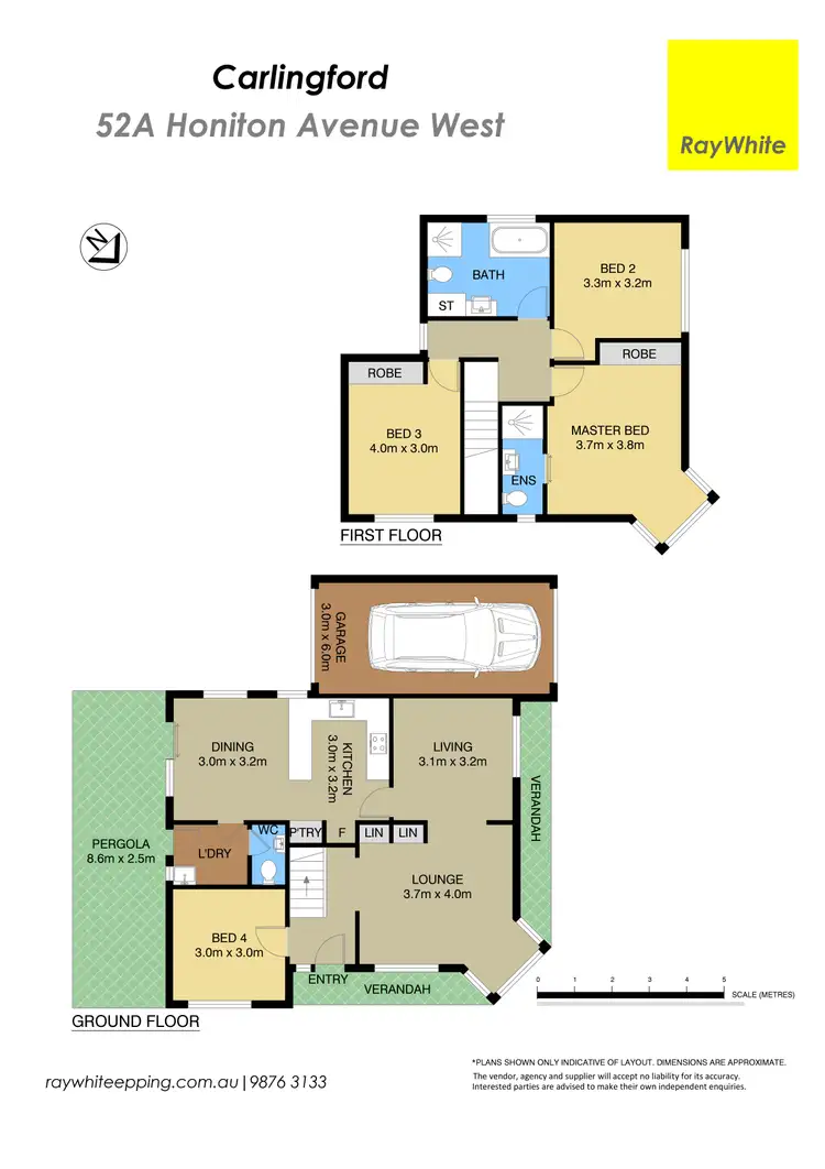 Floorplan of Homely semi-detached listing, 52A Honiton Avenue West, Carlingford NSW 2118