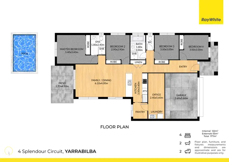 Floorplan of Homely house listing, 4 Splendour Circuit, Yarrabilba QLD 4207