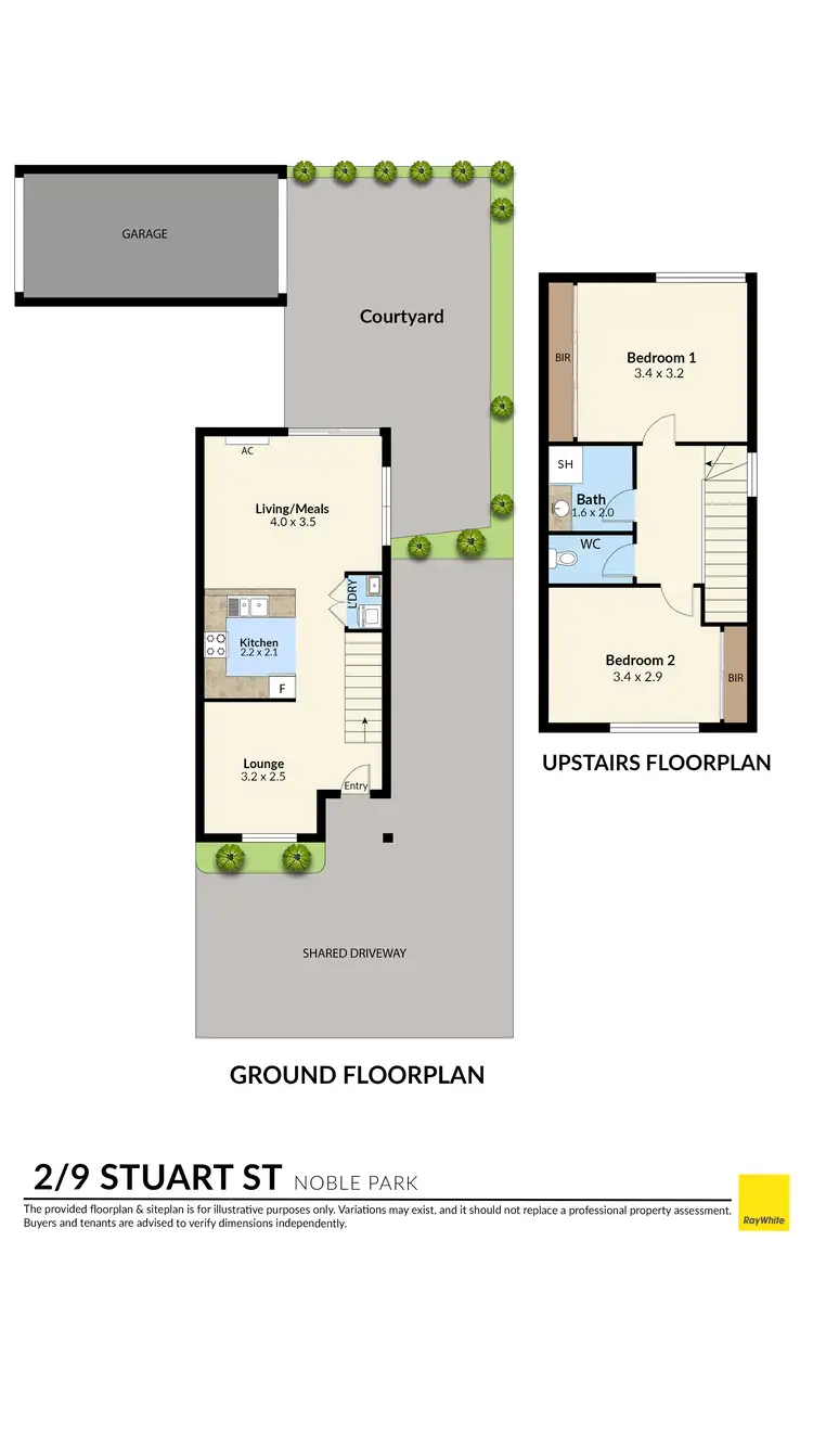 Floorplan of Homely townhouse listing, 2/9 Stuart Street, Noble Park VIC 3174