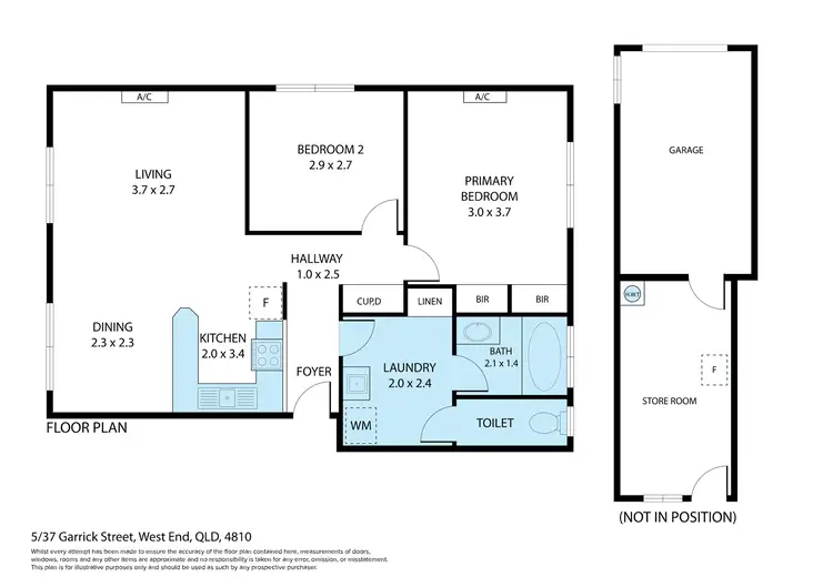 Floorplan of Homely unit listing, 5/37 Garrick Street, West End QLD 4810