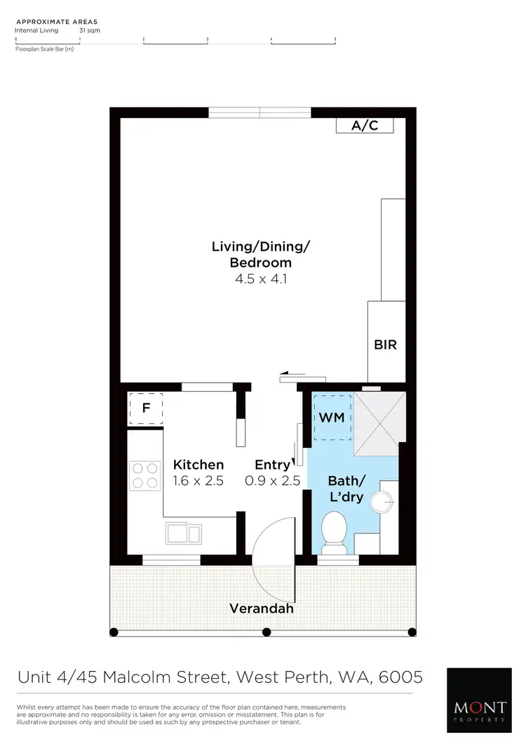 Floorplan of Homely apartment listing, 4/45 Malcolm Street, West Perth WA 6005
