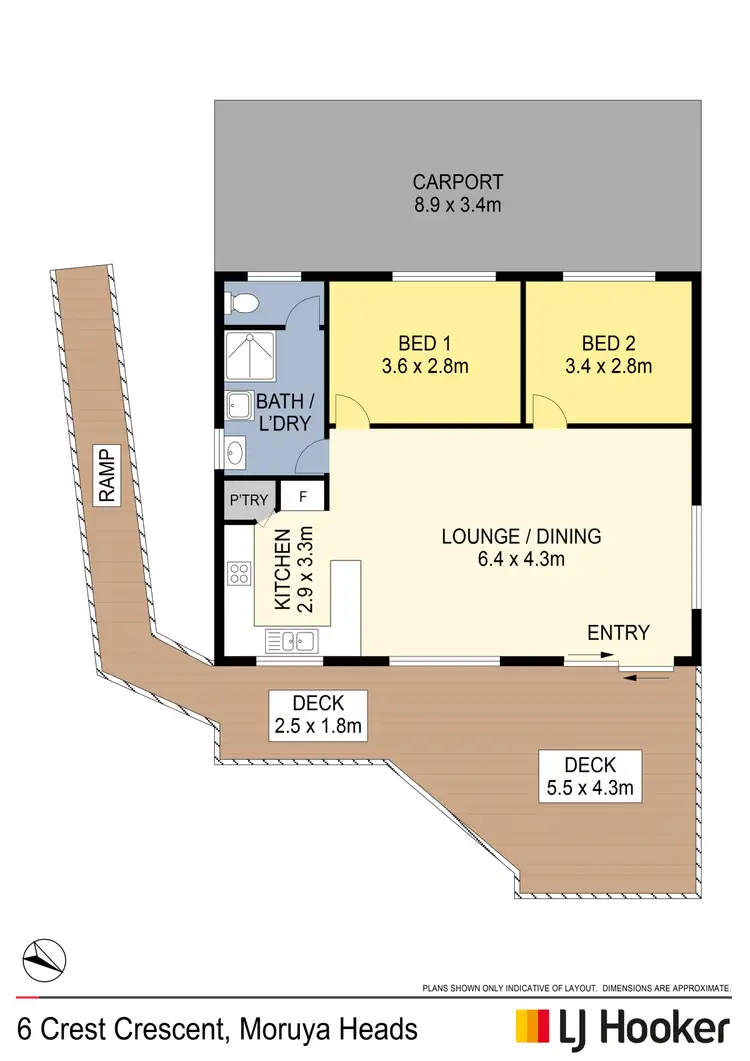 Floorplan of Homely house listing, 6 Crest Crescent, Moruya Heads NSW 2537