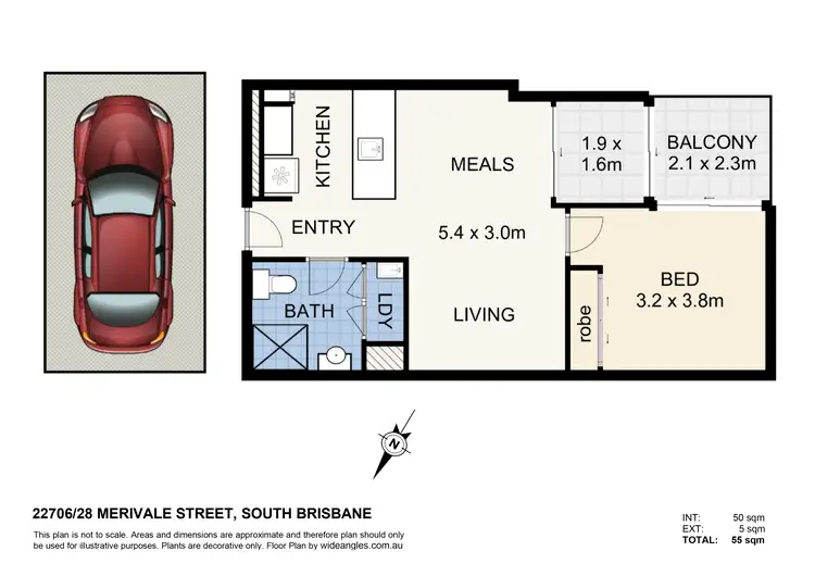 Floorplan of Homely apartment listing, 22706/28 Merivale Street, South Brisbane QLD 4101