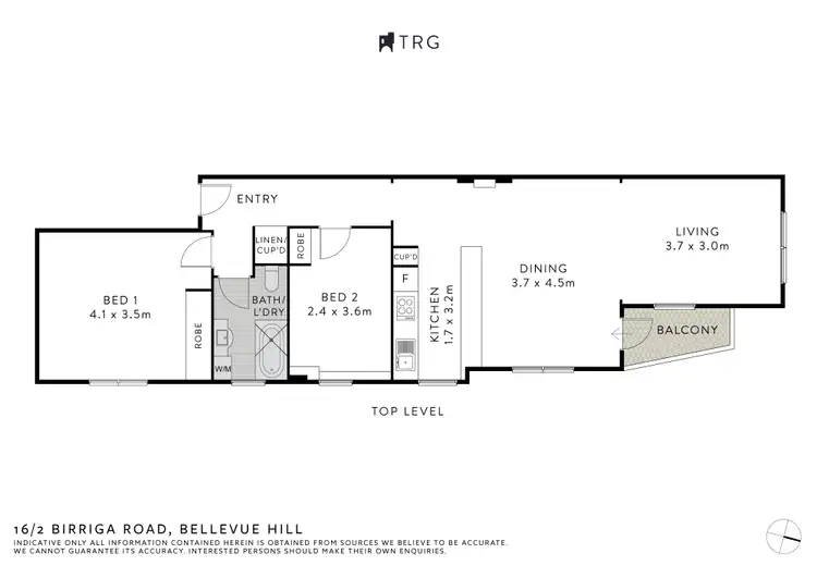 Floorplan of Homely apartment listing, 16/2 Birriga Road, Bellevue Hill NSW 2023
