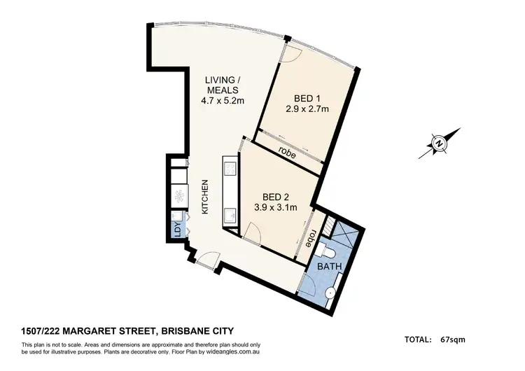 Floorplan of Homely apartment listing, 1507/222 Margaret Street, Brisbane City QLD 4000
