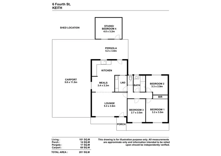 Floorplan of Homely house listing, 6 Fourth Street, Keith SA 5267
