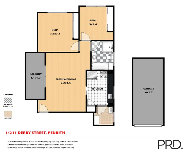 Floorplan of Homely apartment listing, 1/211 Derby Street, Penrith NSW 2750