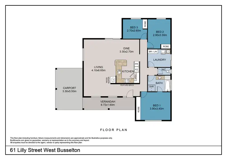 Floorplan of Homely house listing, 61 Lilly Crescent, West Busselton WA 6280