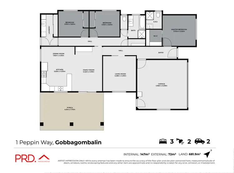 Floorplan of Homely house listing, 1 Peppin Way, Gobbagombalin NSW 2650