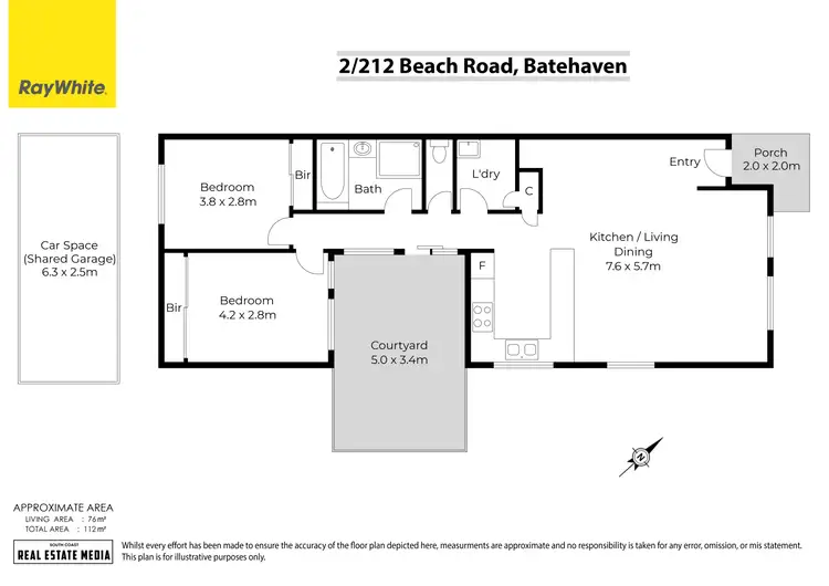 Floorplan of Homely unit listing, 2/212 Beach Road, Batehaven NSW 2536