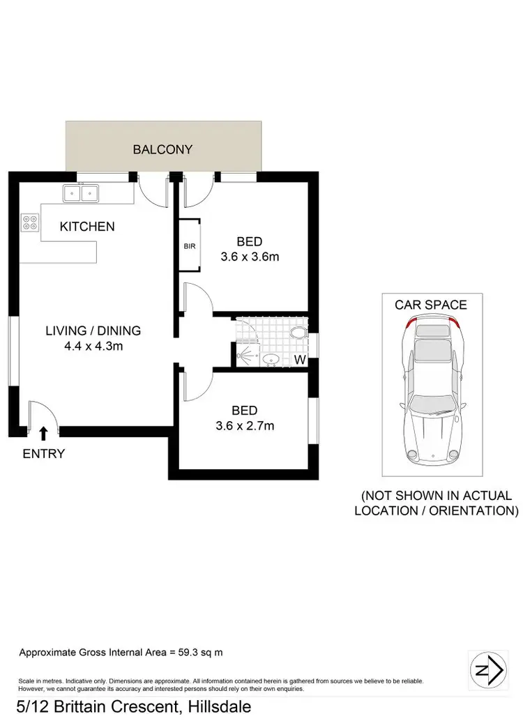 Floorplan of Homely apartment listing, 5/12 Brittain Crescent, Hillsdale NSW 2036