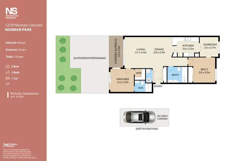 Floorplan of Homely apartment listing, 12/70 Norman Crescent, Norman Park QLD 4170