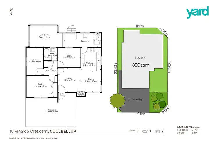 Floorplan of Homely house listing, 15 Rinaldo Crescent, Coolbellup WA 6163