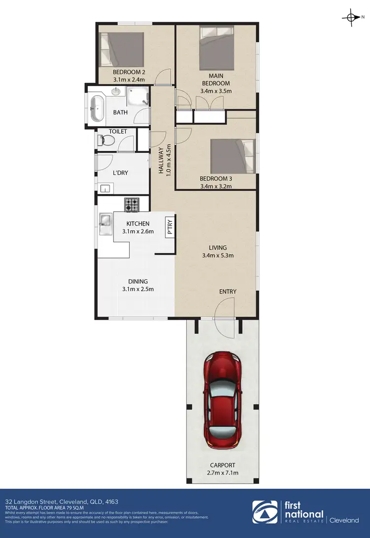 Floorplan of Homely house listing, 32 Langdon Street, Cleveland QLD 4163