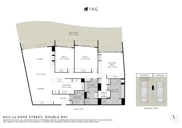 Floorplan of Homely apartment listing, 6e/2-22 Knox Street, Double Bay NSW 2028
