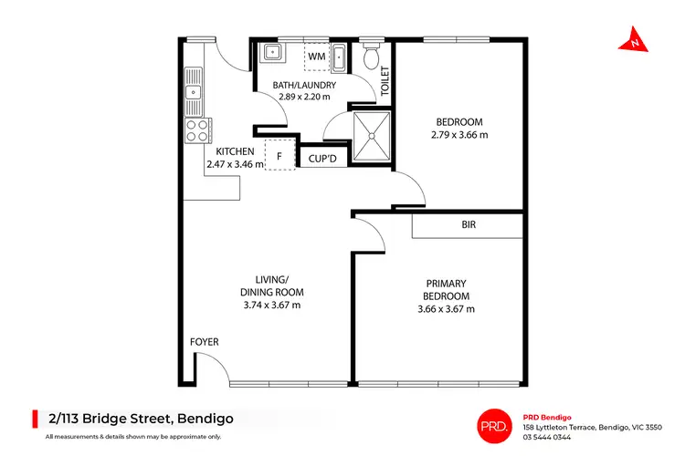Floorplan of Homely unit listing, 2/113 Bridge Street, Bendigo VIC 3550