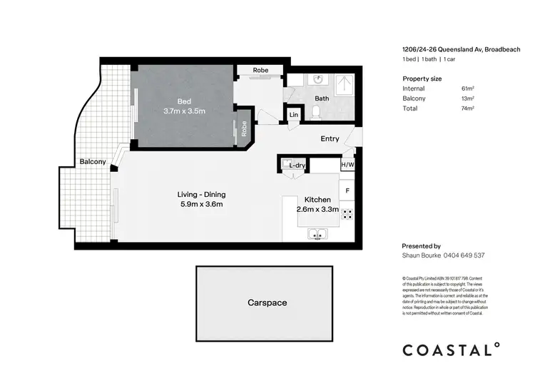 Floorplan of Homely apartment listing, 1206/24-26 Queensland Avenue, Broadbeach QLD 4218