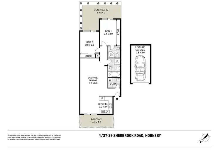Floorplan of Homely unit listing, 4/37-39 Sherbrook Road, Hornsby NSW 2077