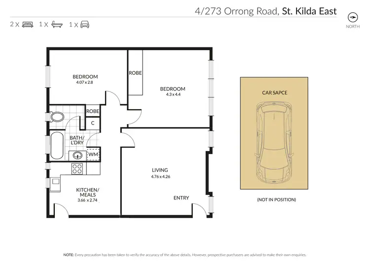 Floorplan of Homely unit listing, 4/273 Orrong Road, St Kilda East VIC 3183