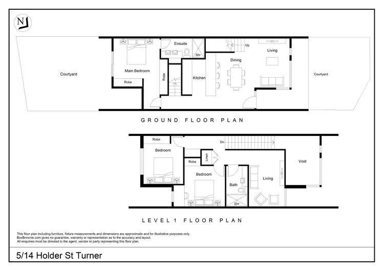 Floorplan of Homely townhouse listing, 5/14 Holder St, Turner ACT 2612