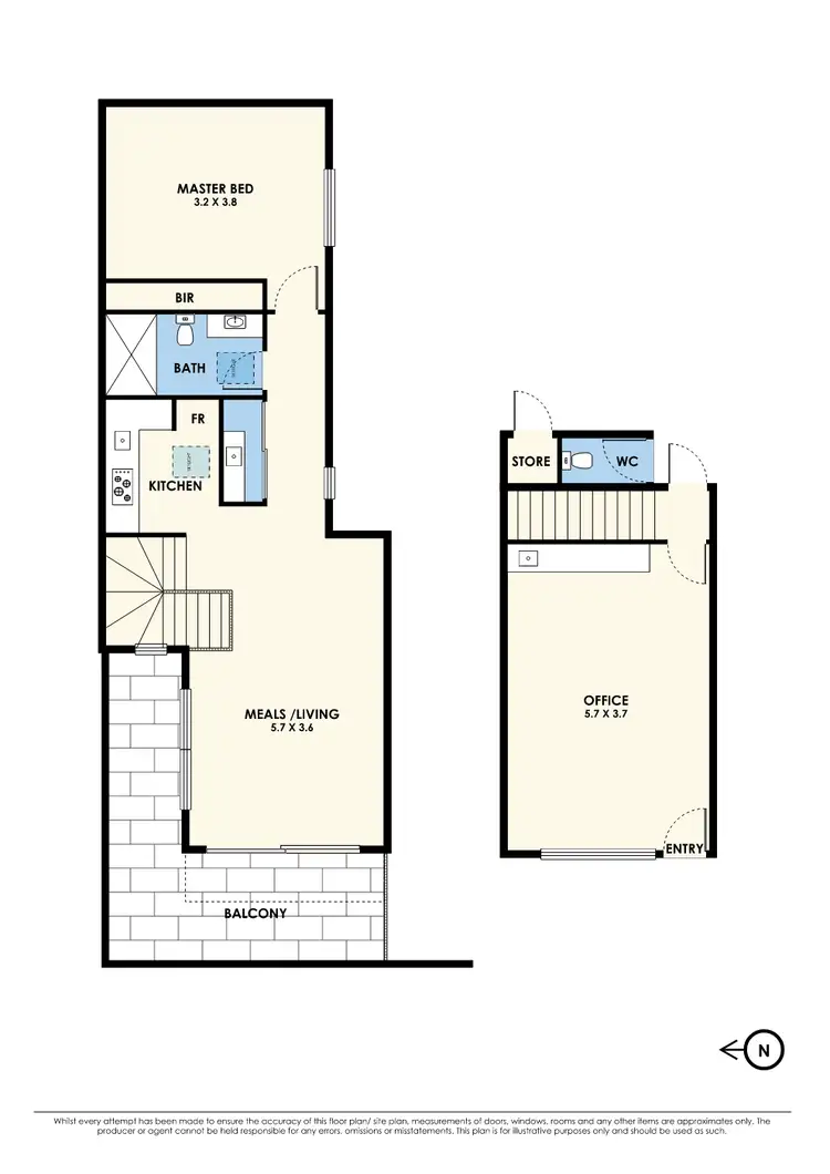 Floorplan of Homely townhouse listing, 1/33 Vernon Street, South Kingsville VIC 3015