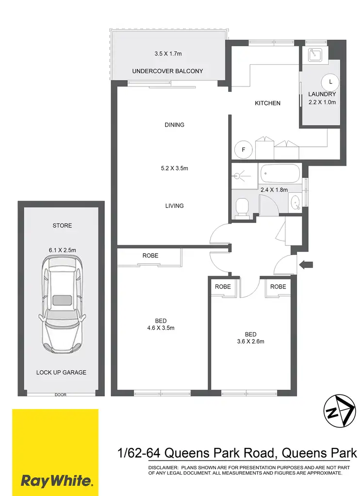 Floorplan of Homely apartment listing, 1/62-64 Queens Park Road, Queens Park NSW 2022
