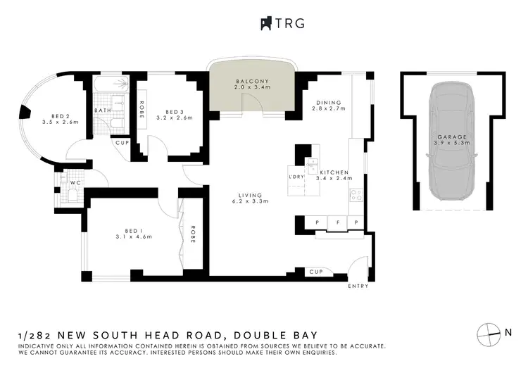 Floorplan of Homely apartment listing, 1/282 New South Head Road, Double Bay NSW 2028