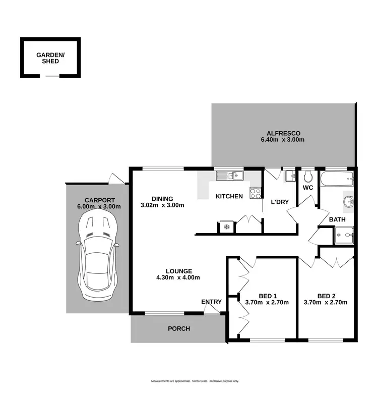 Floorplan of Homely townhouse listing, 2/267 Lawrence Street, Wodonga VIC 3690