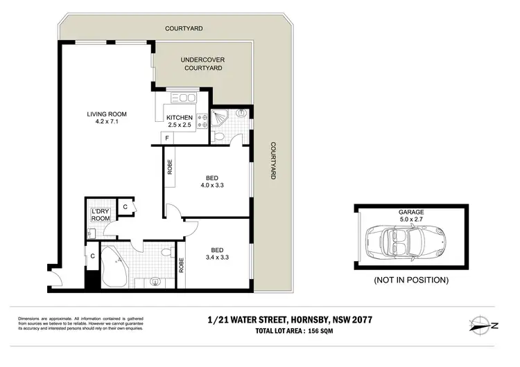 Floorplan of Homely unit listing, 1/21 Water Street, Hornsby NSW 2077
