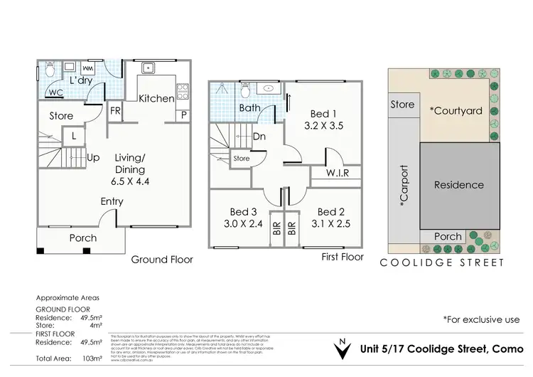 Floorplan of Homely townhouse listing, 5/17 Coolidge Street, Como WA 6152
