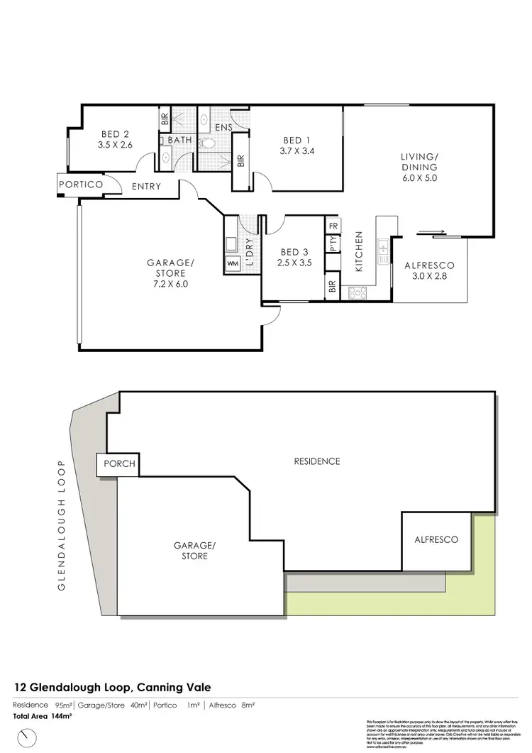 Floorplan of Homely house listing, 12 Glendalough Loop, Canning Vale WA 6155