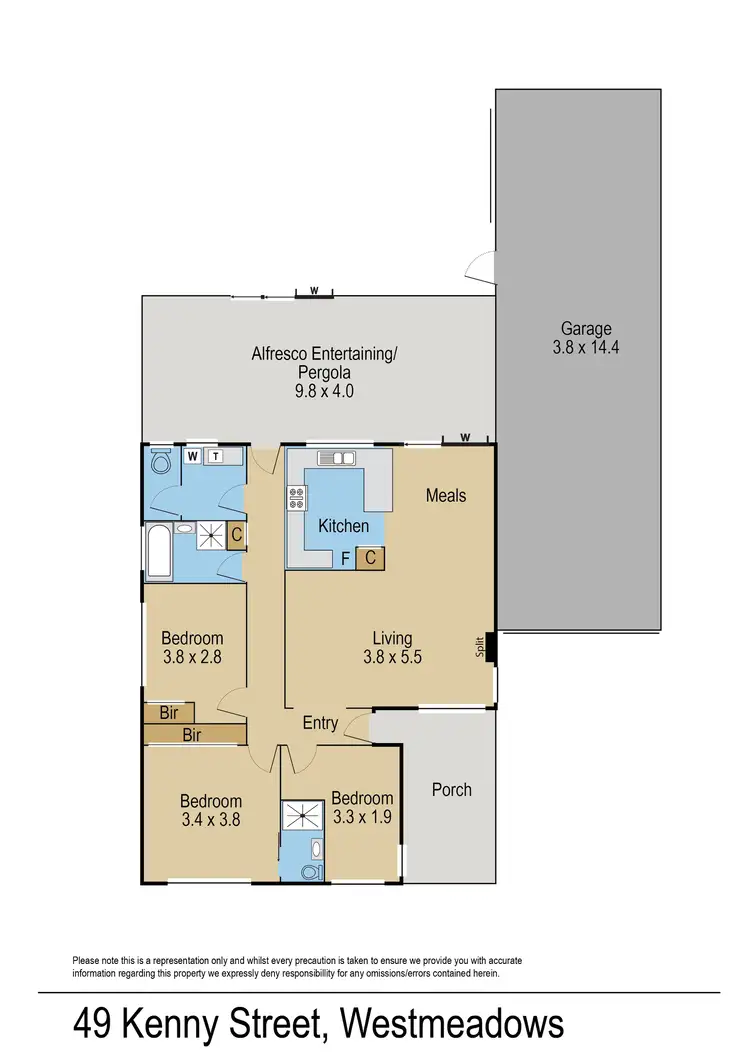 Floorplan of Homely house listing, 49 Kenny Street, Westmeadows VIC 3049