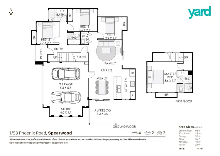 Floorplan of Homely townhouse listing, 1/93 Phoenix Road, Spearwood WA 6163