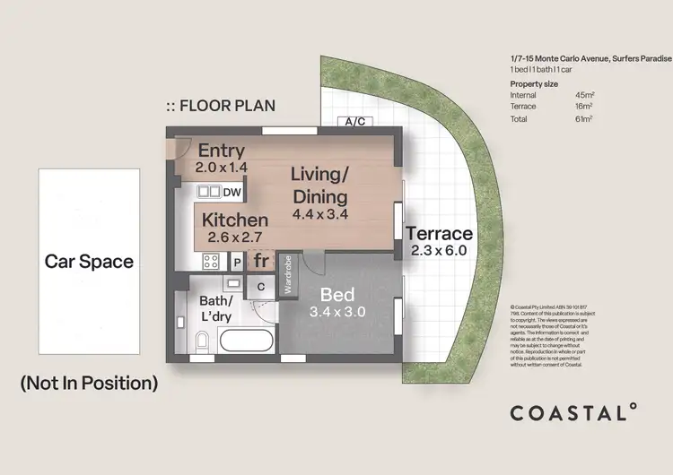 Floorplan of Homely unit listing, 1/7-15 Monte Carlo Avenue, Surfers Paradise QLD 4217