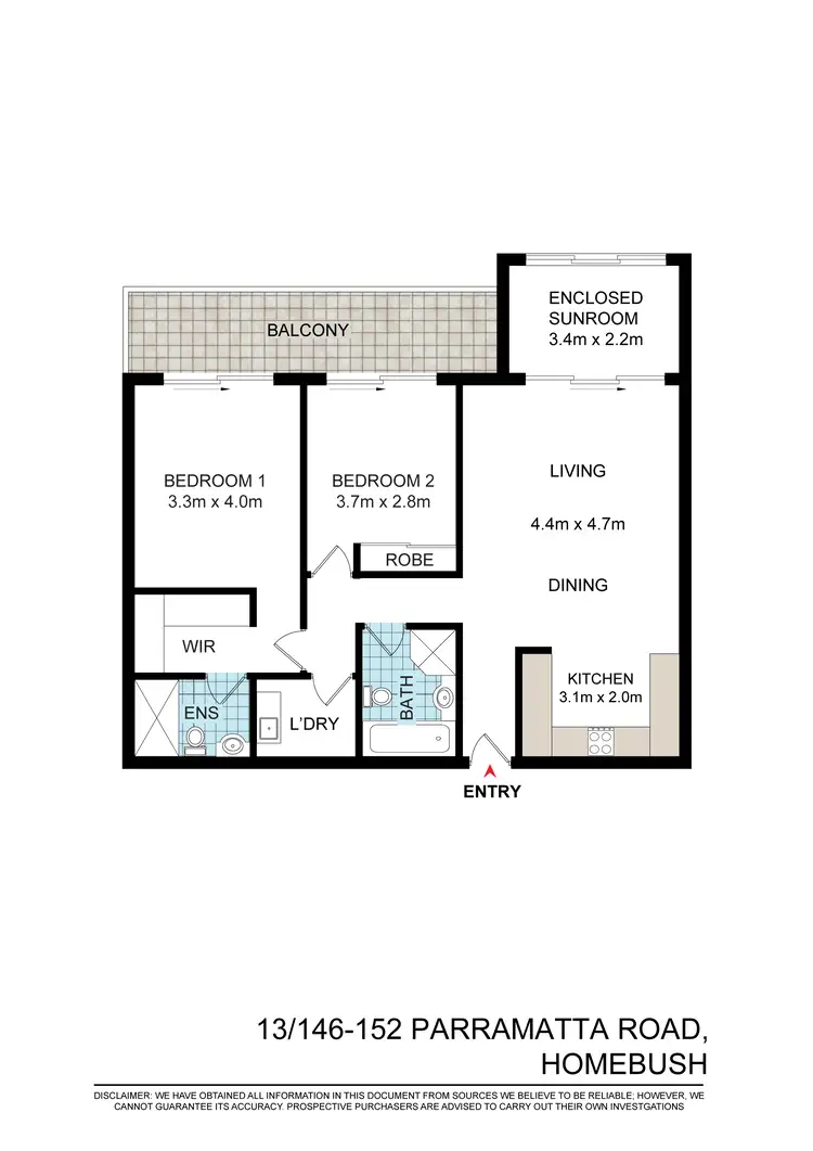Floorplan of Homely apartment listing, 13/146-152 Parramatta Road, Homebush NSW 2140