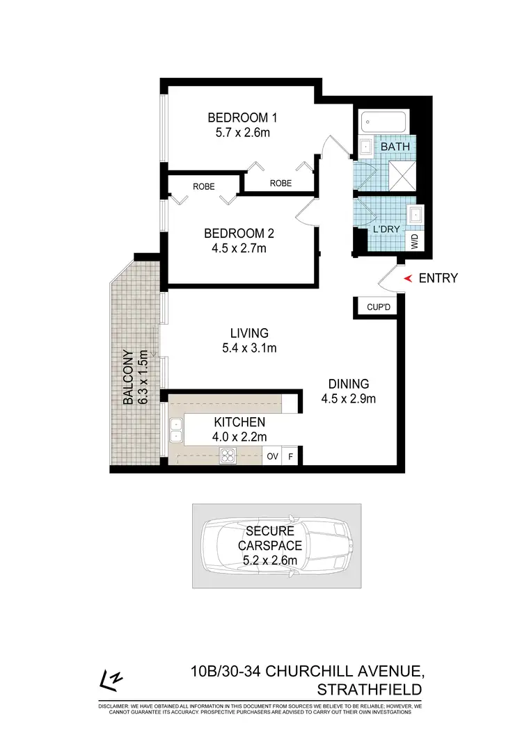 Floorplan of Homely apartment listing, 10b/30-34 Churchill Avenue, Strathfield NSW 2135