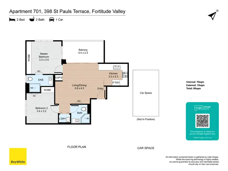 Floorplan of Homely apartment listing, 701/398 St Pauls Terrace, Fortitude Valley QLD 4006
