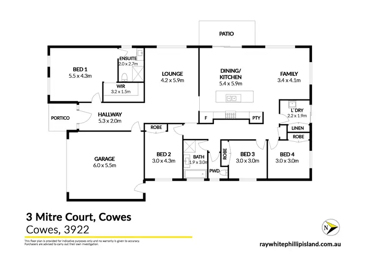 Floorplan of Homely house listing, 3 Mitre Court, Cowes VIC 3922