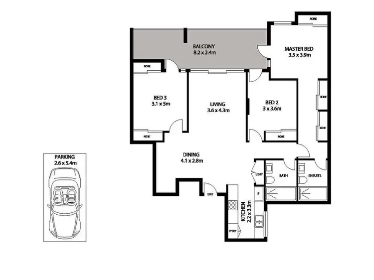 Floorplan of Homely house listing, 905/277 Mann Street, Gosford NSW 2250