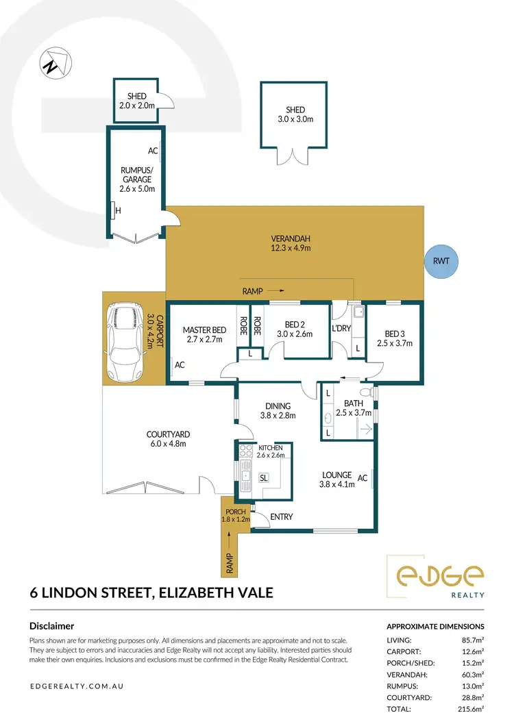 Floorplan of Homely house listing, 6 Lindon Street, Elizabeth Vale SA 5112