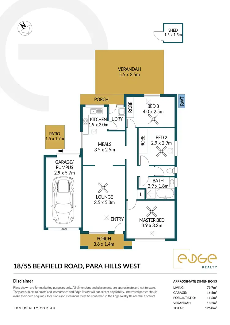 Floorplan of Homely unit listing, 18/55 Beafield Road, Para Hills West SA 5096