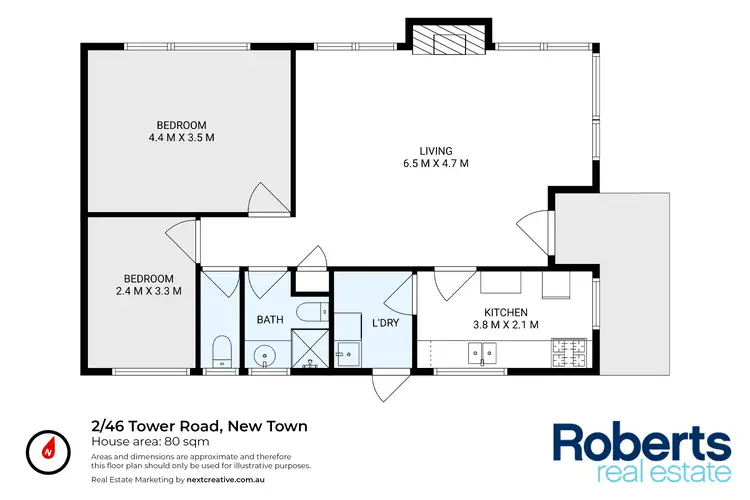 Floorplan of Homely unit listing, 2/46 Tower Road, New Town TAS 7008