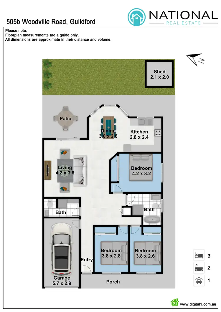 Floorplan of Homely villa listing, 505b Woodville Road, Guildford NSW 2161