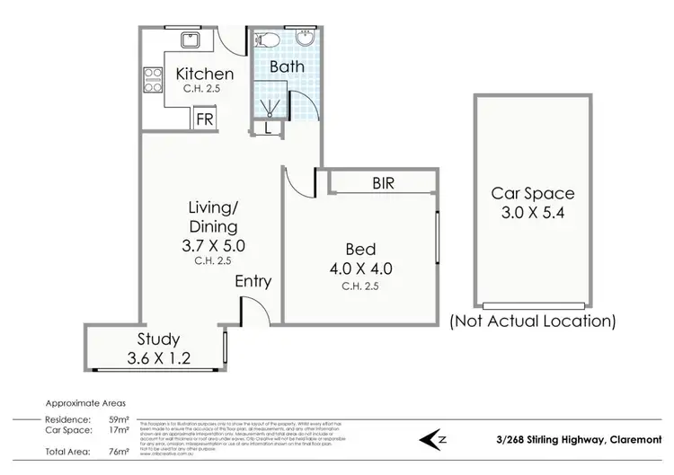 Floorplan of Homely apartment listing, 3/268 Stirling Highway, Claremont WA 6010