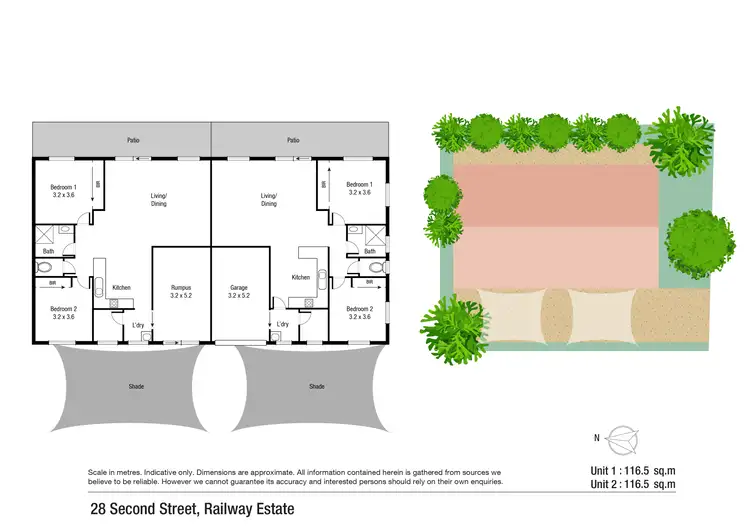 Floorplan of Homely semi-detached listing, 1/28 Second Street, Railway Estate QLD 4810