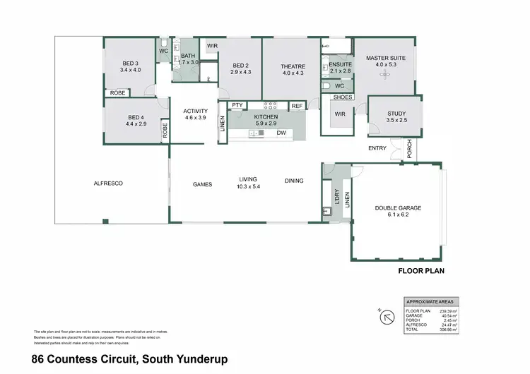 Floorplan of Homely house listing, 86 Countess Circuit, South Yunderup WA 6208